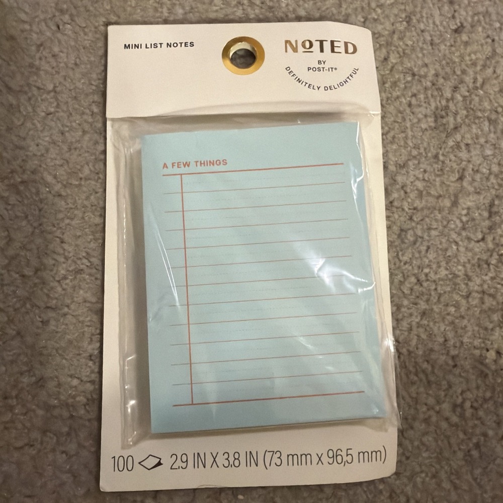 Noted by Post-it Mini List Notes A Few Things Blue 100 Sheets NTD-34-TQ